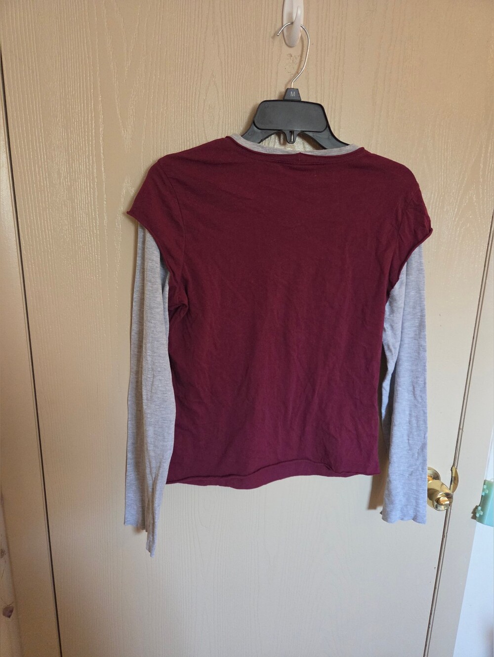 Self Esteem Womens Long Sleeve Y2k Vintage Maroon And Gray Size Small - Picture 5 of 5
